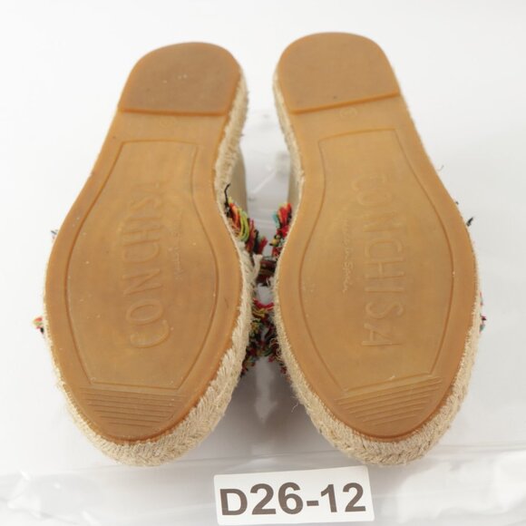 Conchisa Womens Espadrille Shoe Slip On Size 38 7 Tan Suede Blanket Woven Fringe - Picture 8 of 12